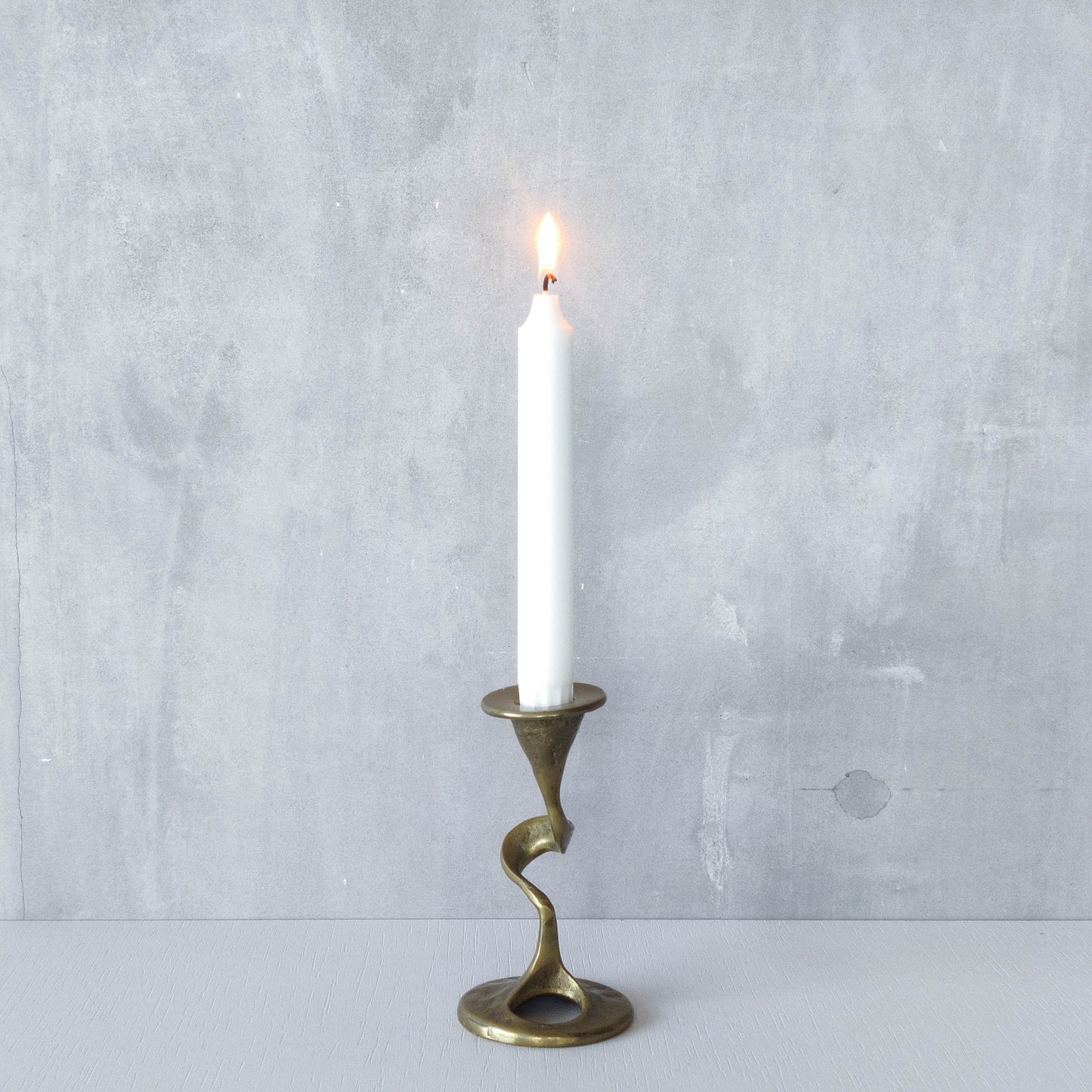Mid-century cast brass candle holder attributed to Kurt Jesch for Fratelli Tonini