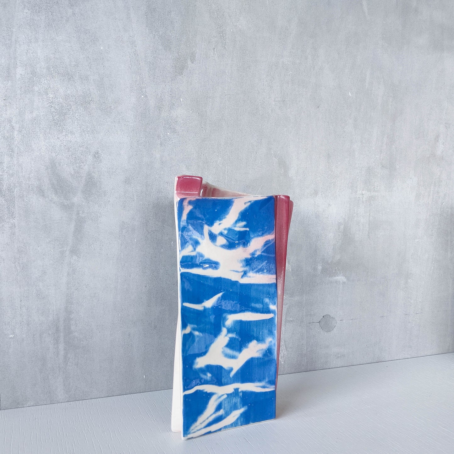 Carol McNicoll for Next Interiors 1985 slip cast pleated vase abstract form