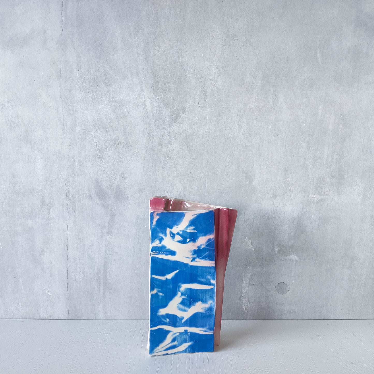 Carol McNicoll for Next Interiors 1985 slip cast pleated vase abstract form