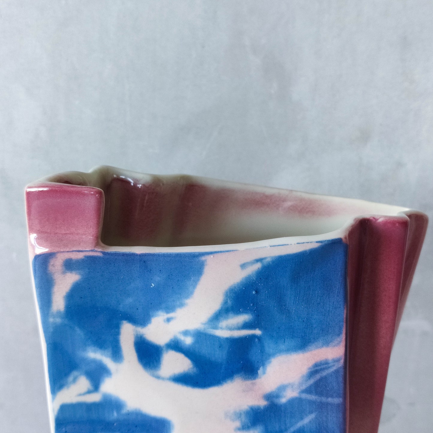 Carol McNicoll for Next Interiors 1985 slip cast pleated vase abstract form