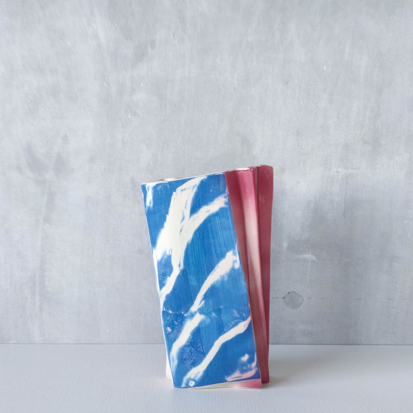 Carol McNicoll for Next Interiors 1985 slip cast pleated vase abstract form