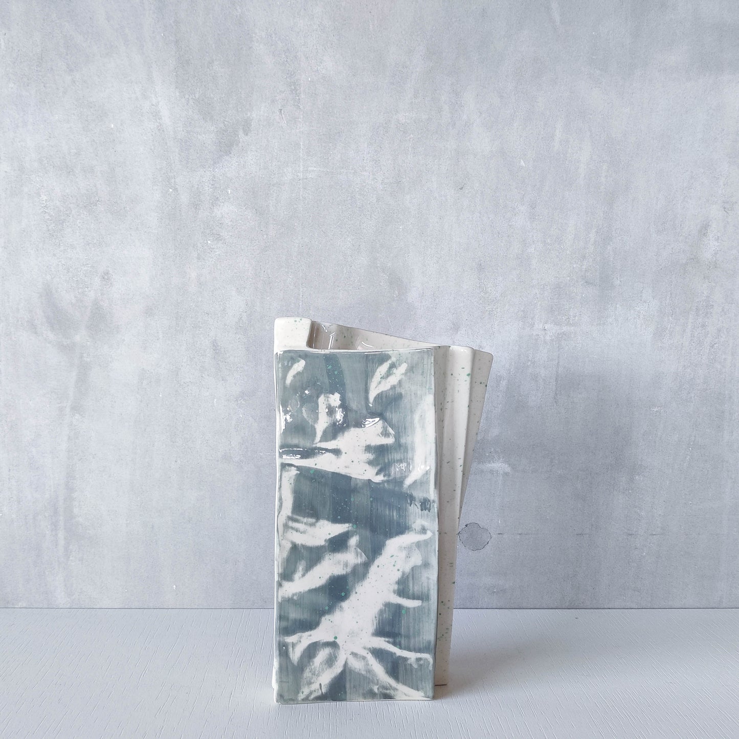 Carol McNicoll for Next Interiors 1985 slip cast pleated vase abstract form