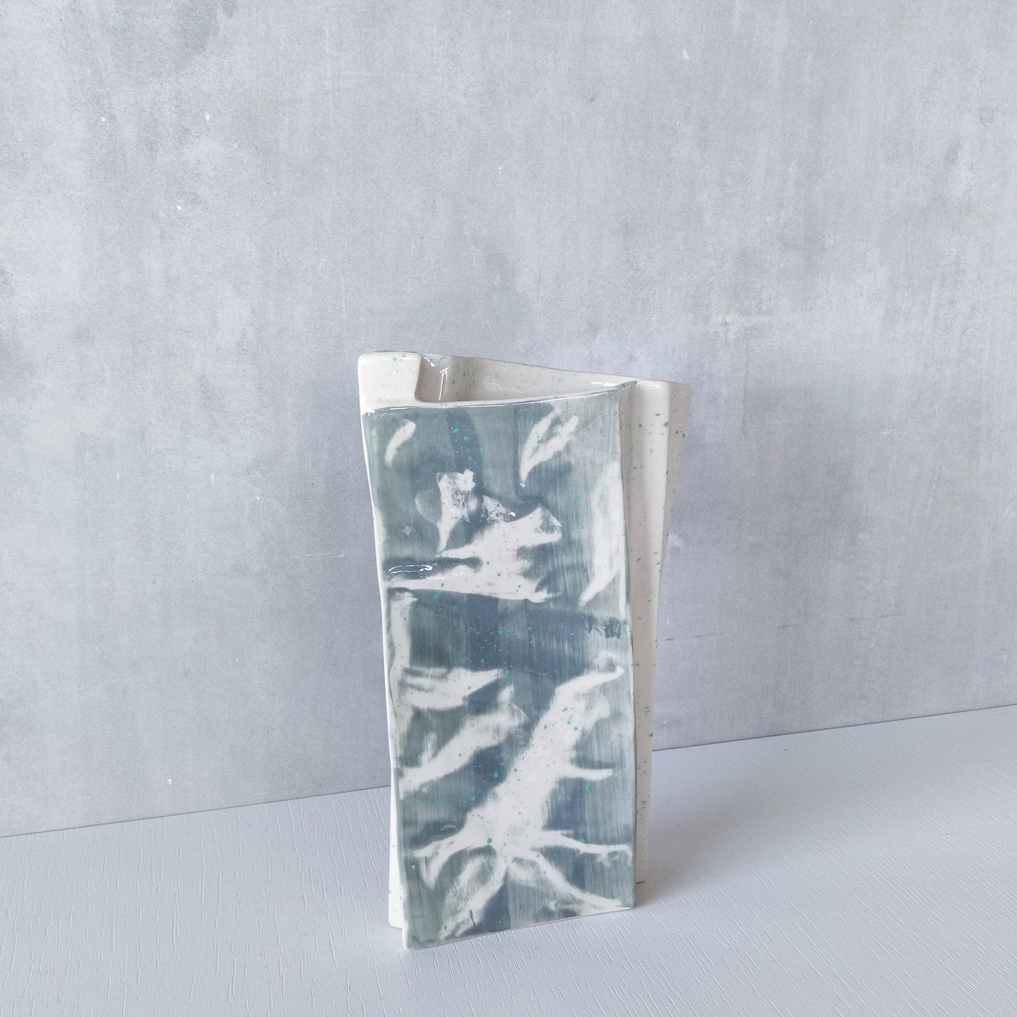 Carol McNicoll for Next Interiors 1985 slip cast pleated vase abstract form