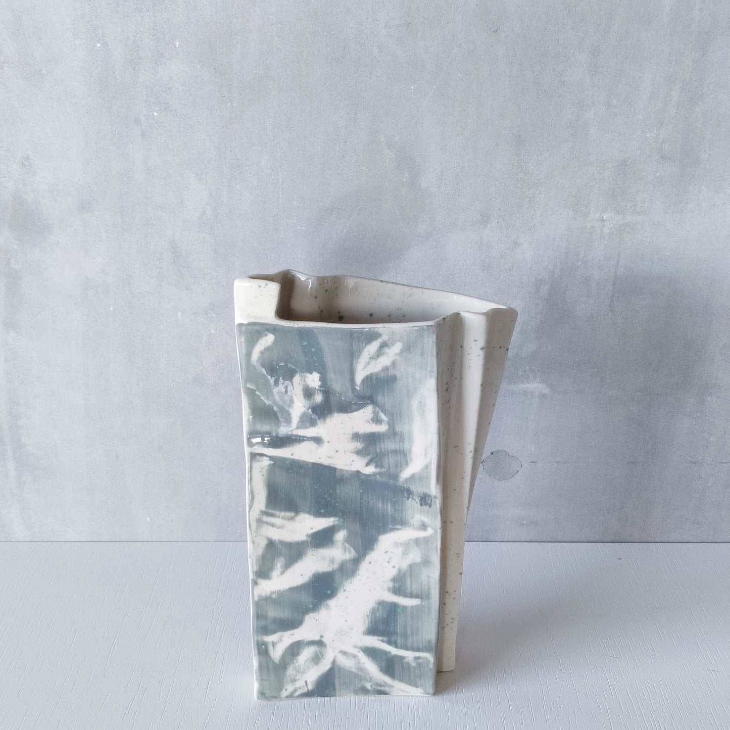 Carol McNicoll for Next Interiors 1985 slip cast pleated vase abstract form