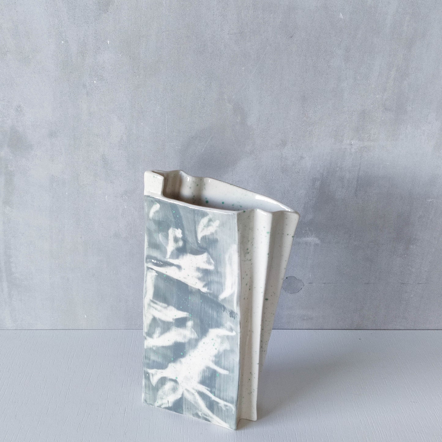 Carol McNicoll for Next Interiors 1985 slip cast pleated vase abstract form