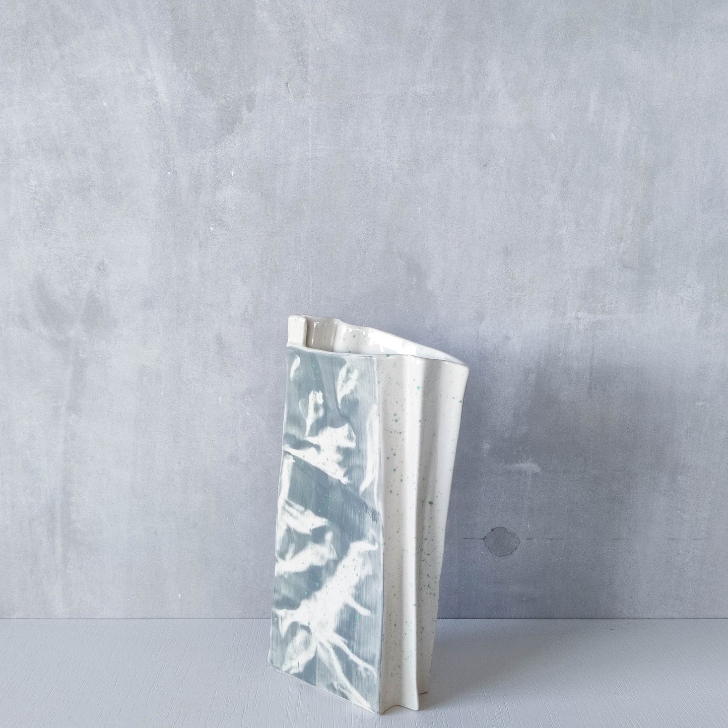 Carol McNicoll for Next Interiors 1985 slip cast pleated vase abstract form