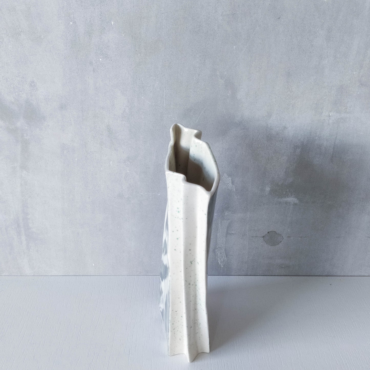 Carol McNicoll for Next Interiors 1985 slip cast pleated vase abstract form