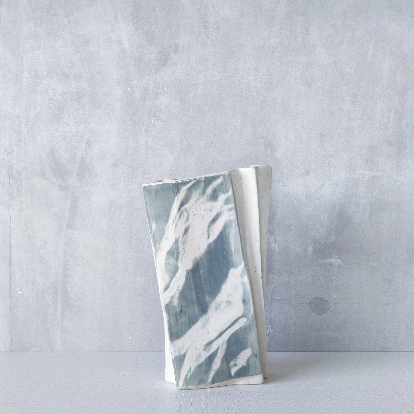 Carol McNicoll for Next Interiors 1985 slip cast pleated vase abstract form