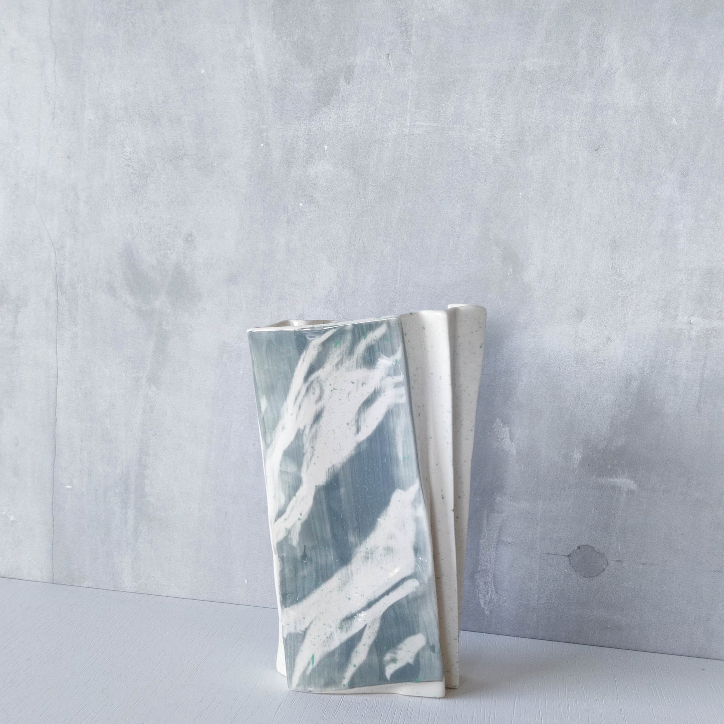 Carol McNicoll for Next Interiors 1985 slip cast pleated vase abstract form