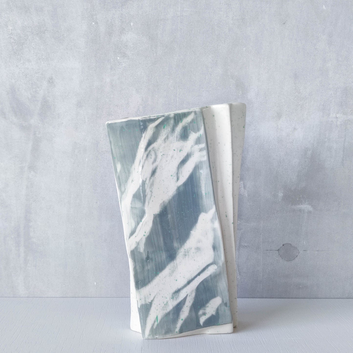 Carol McNicoll for Next Interiors 1985 slip cast pleated vase abstract form