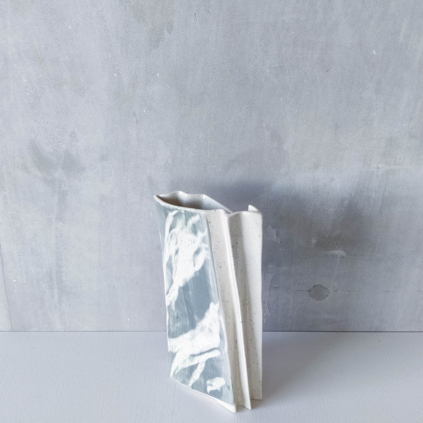 Carol McNicoll for Next Interiors 1985 slip cast pleated vase abstract form