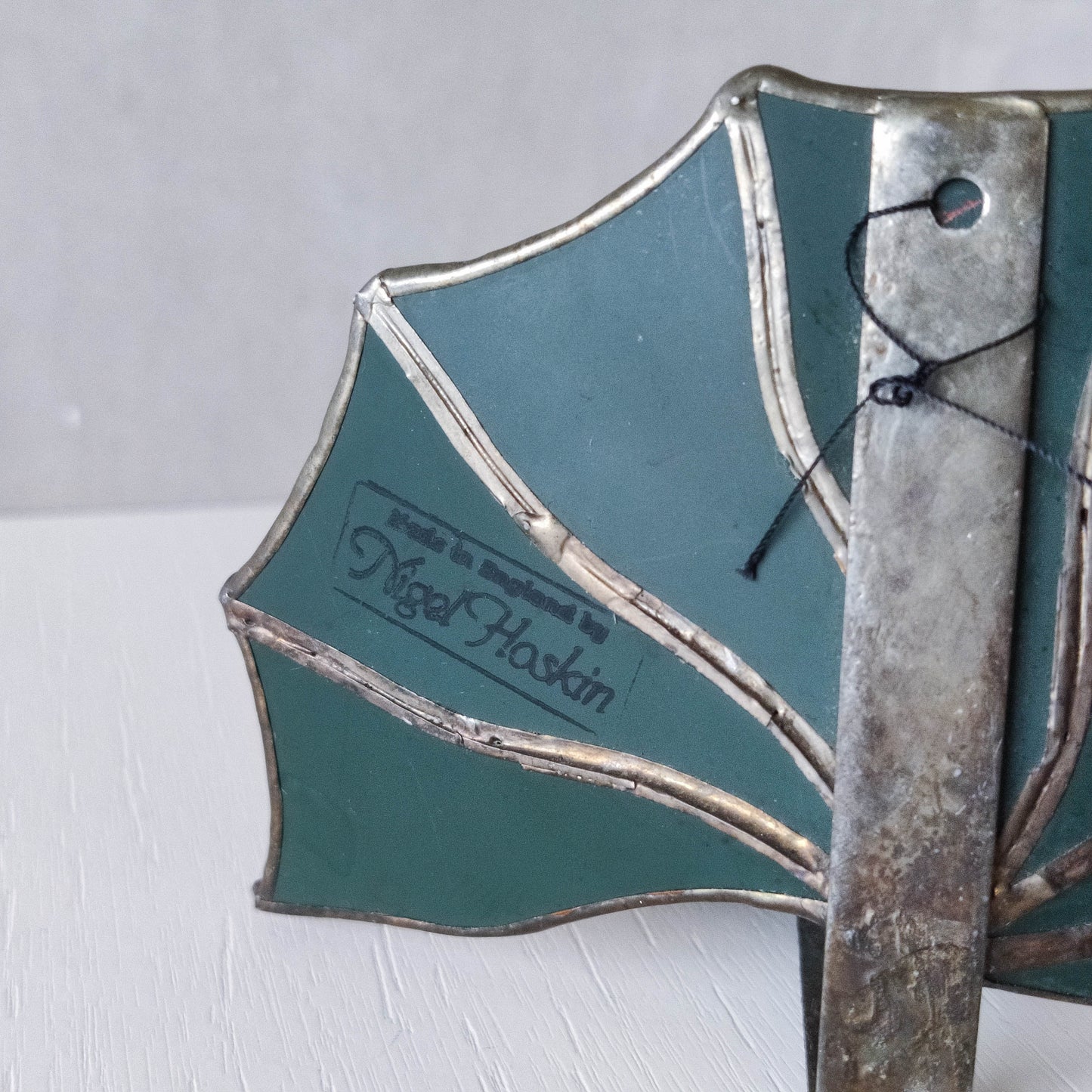 Vintage handmade leaded Art Deco fan mirror candle holder wall sconce Hoskin