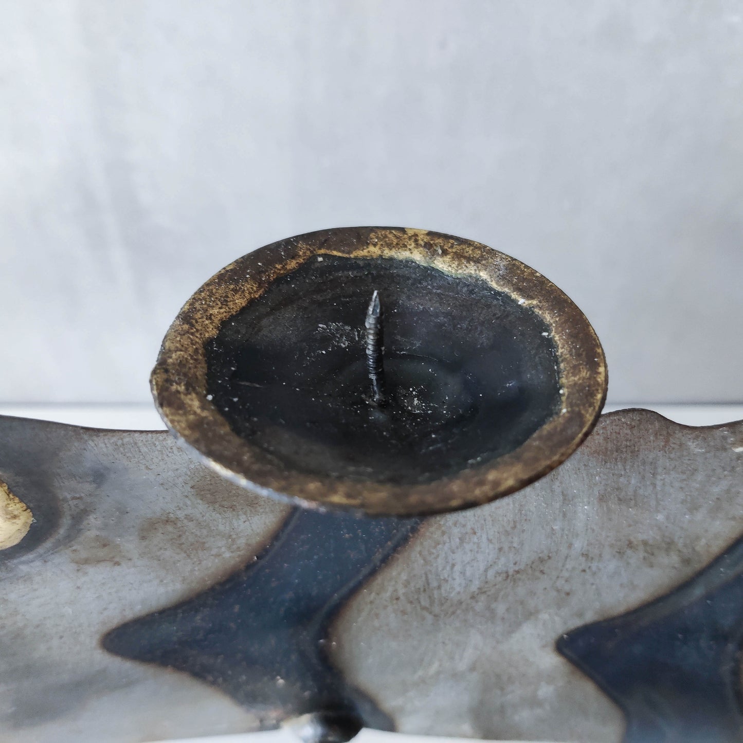 Metalwork torched steel large crocodile whimsical sculptural candelabra