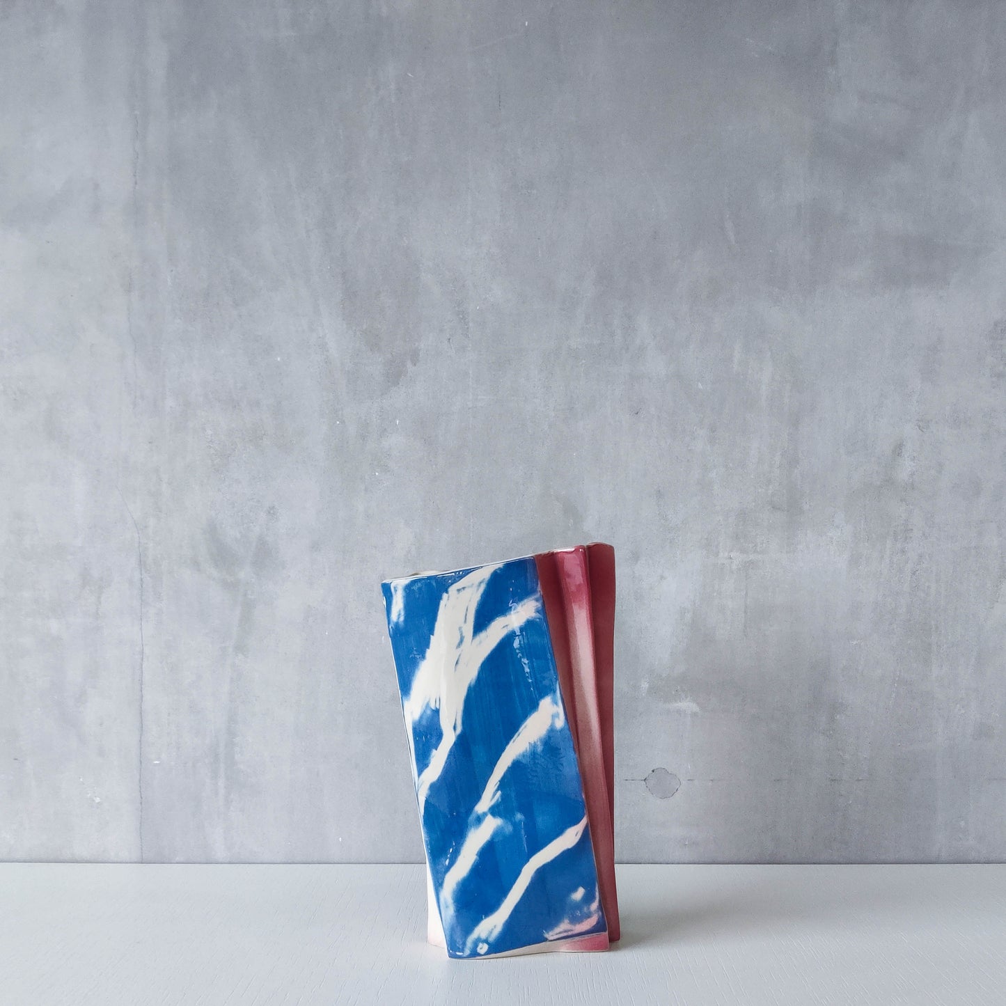 Carol McNicoll for Next Interiors 1985 slip cast pleated vase abstract form