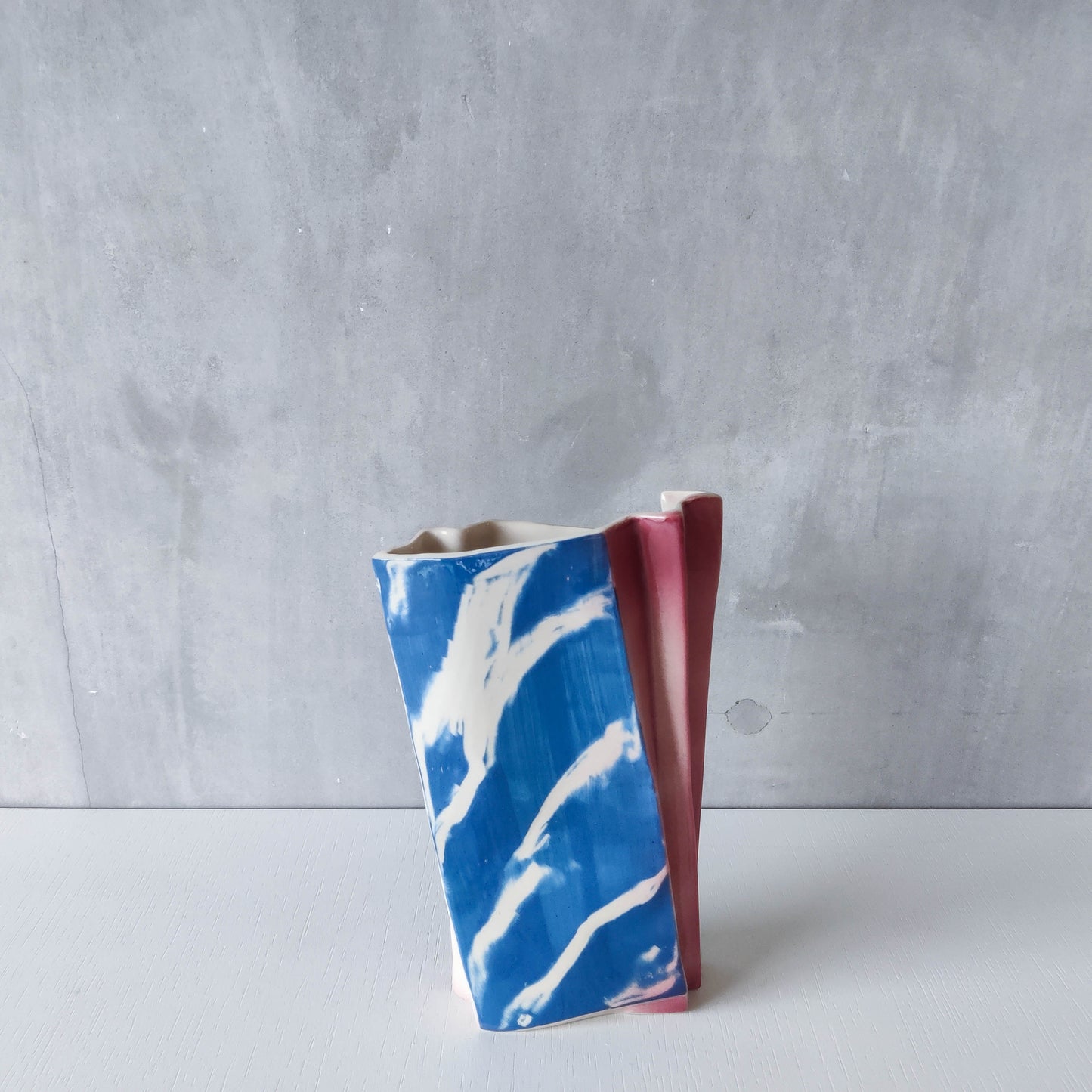 Carol McNicoll for Next Interiors 1985 slip cast pleated vase abstract form