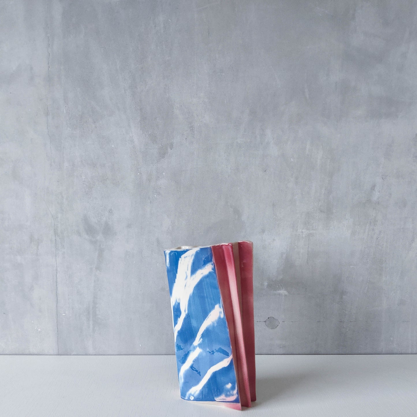 Carol McNicoll for Next Interiors 1985 slip cast pleated vase abstract form