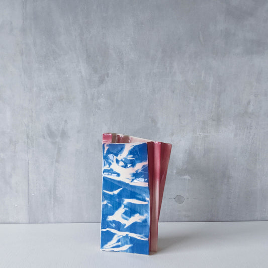 Carol McNicoll for Next Interiors 1985 slip cast pleated vase abstract form