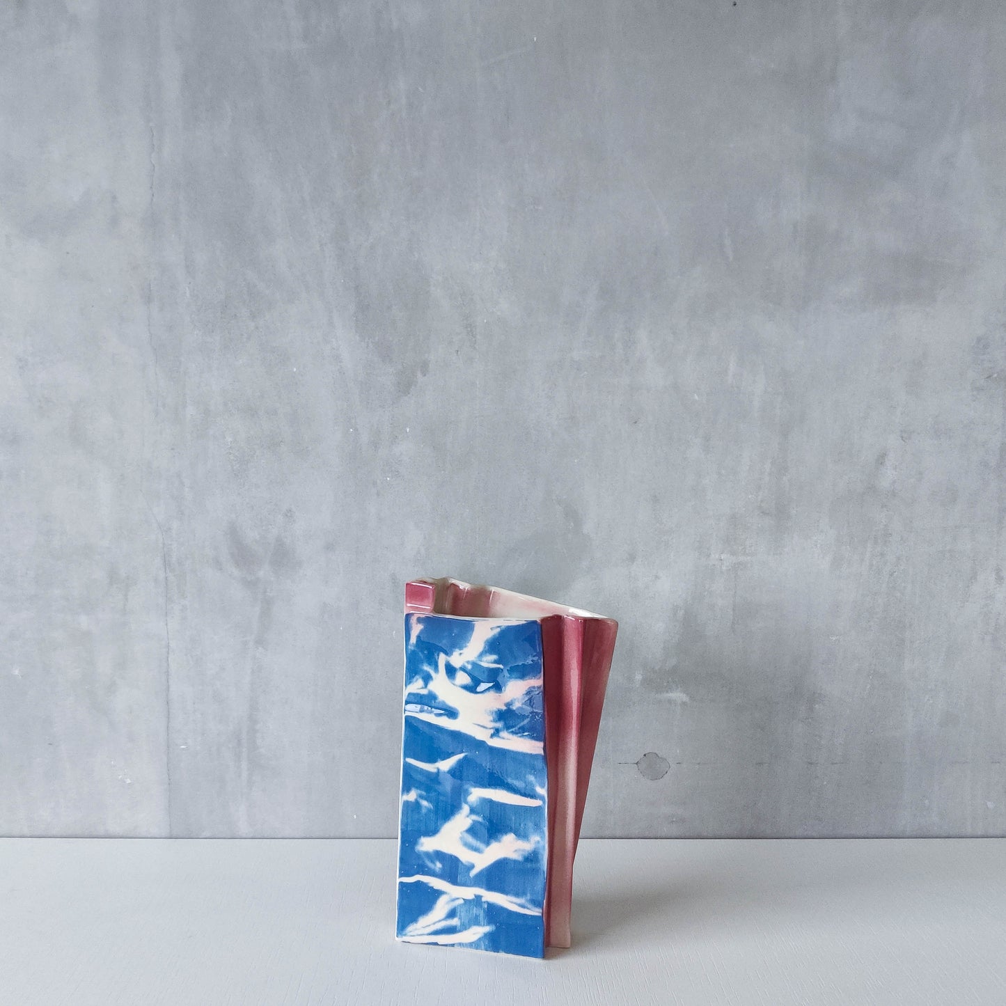 Carol McNicoll for Next Interiors 1985 slip cast pleated vase abstract form