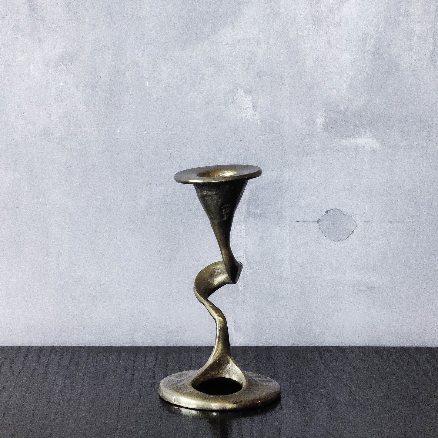 Mid-century cast brass candle holder attributed to Kurt Jesch for Fratelli Tonini