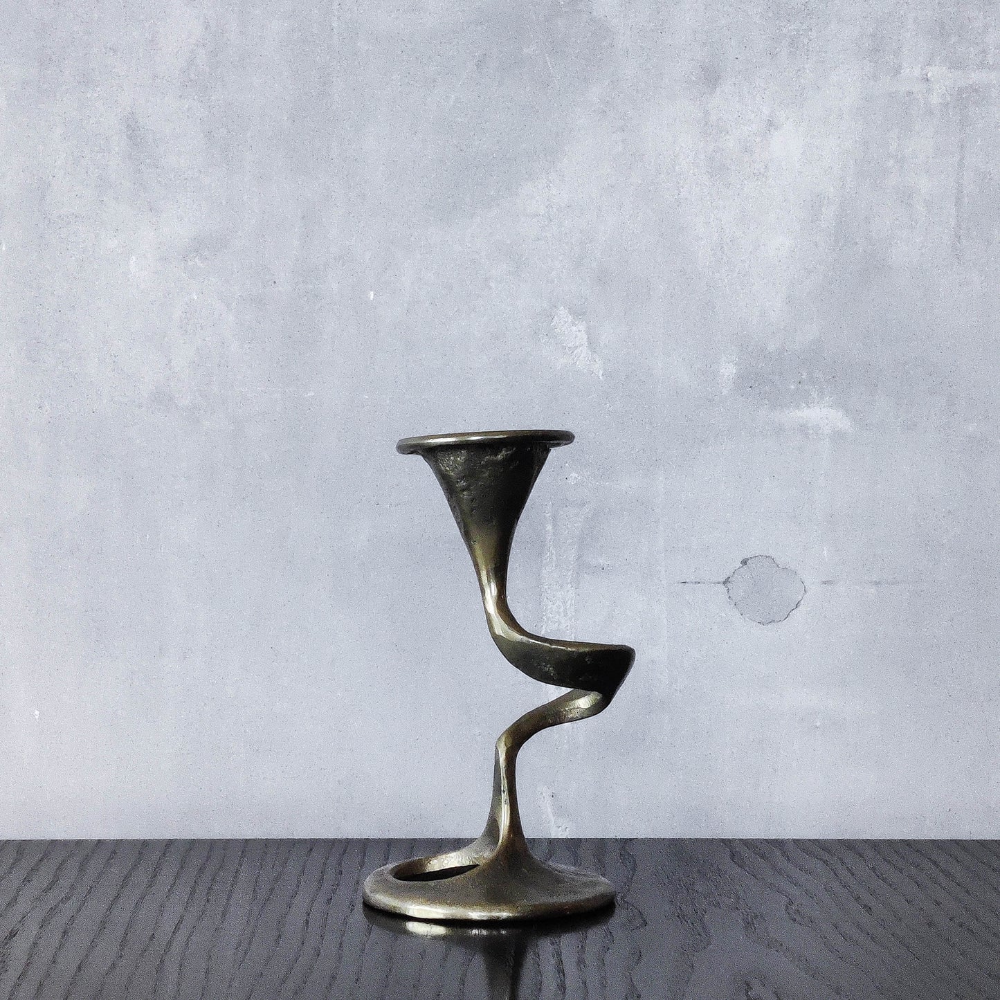 Mid-century cast brass candle holder attributed to Kurt Jesch for Fratelli Tonini