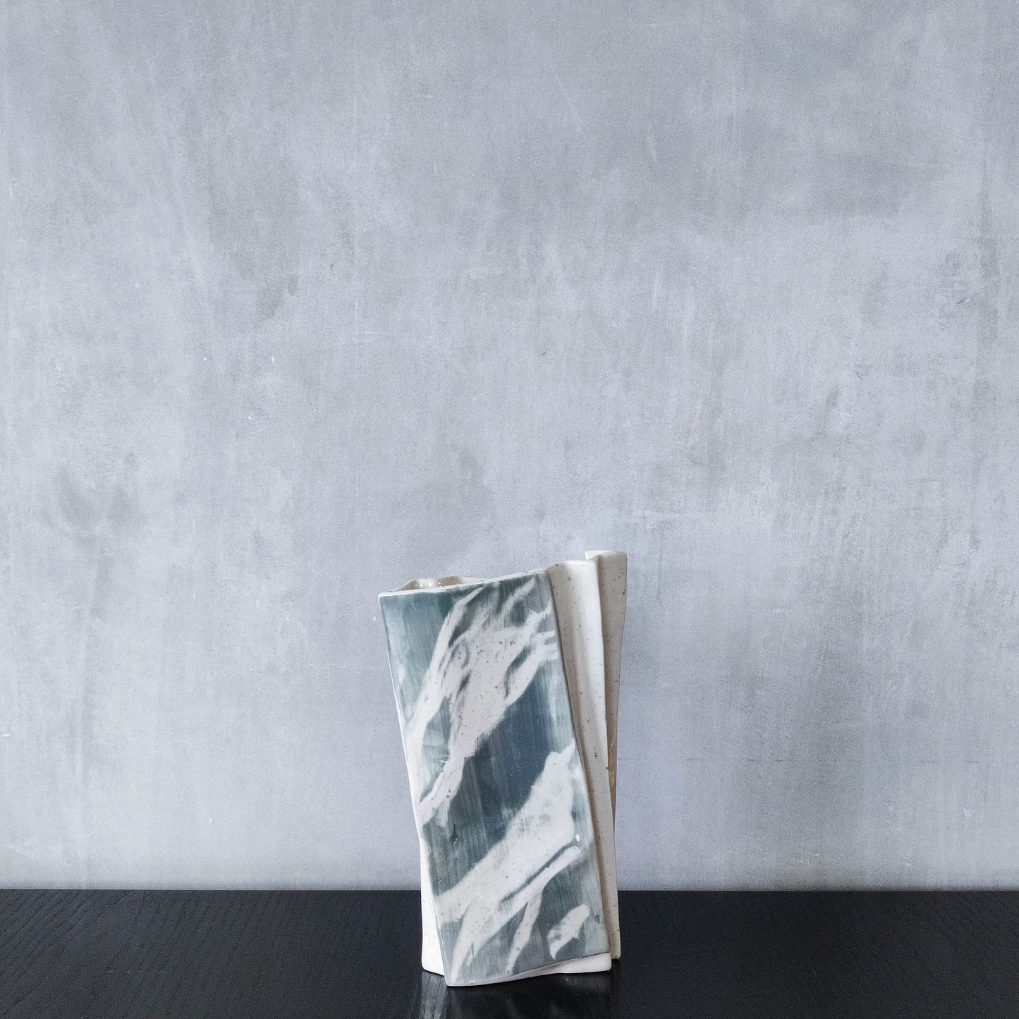 Carol McNicoll for Next Interiors 1985 slip cast pleated vase abstract form