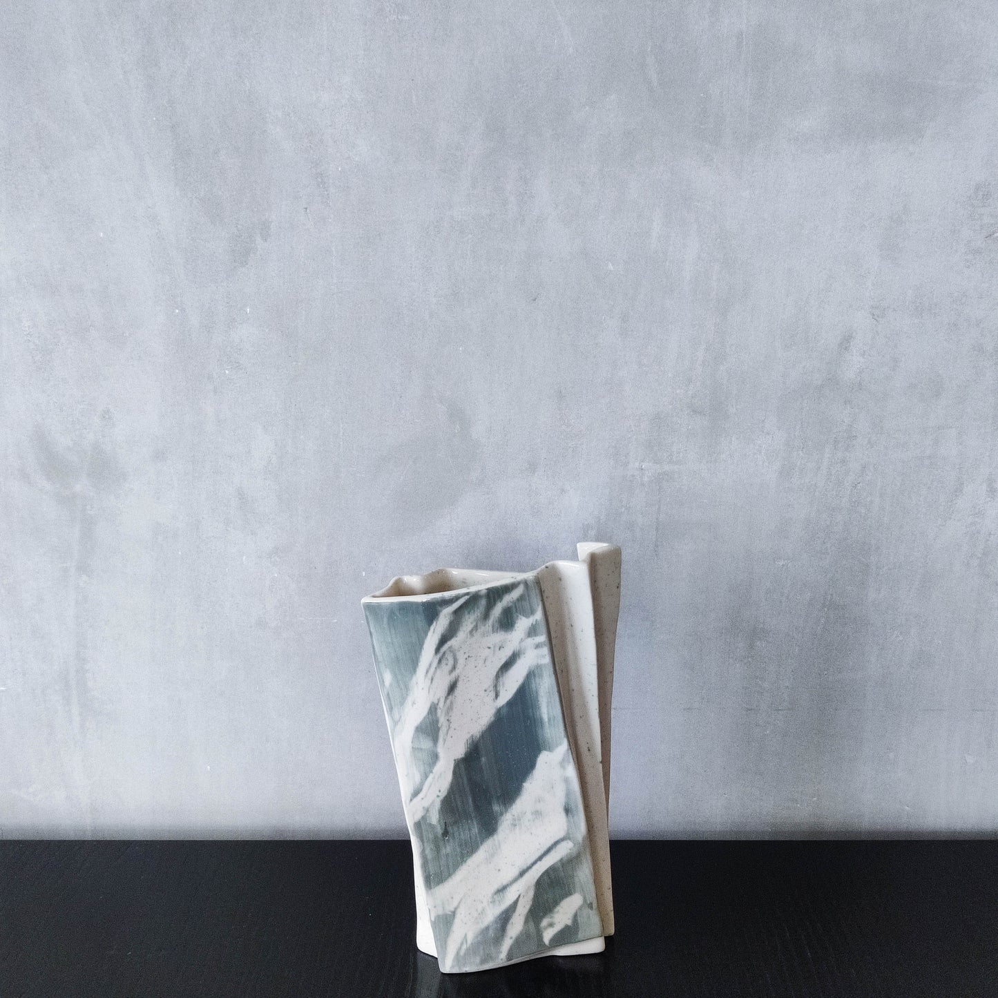 Carol McNicoll for Next Interiors 1985 slip cast pleated vase abstract form