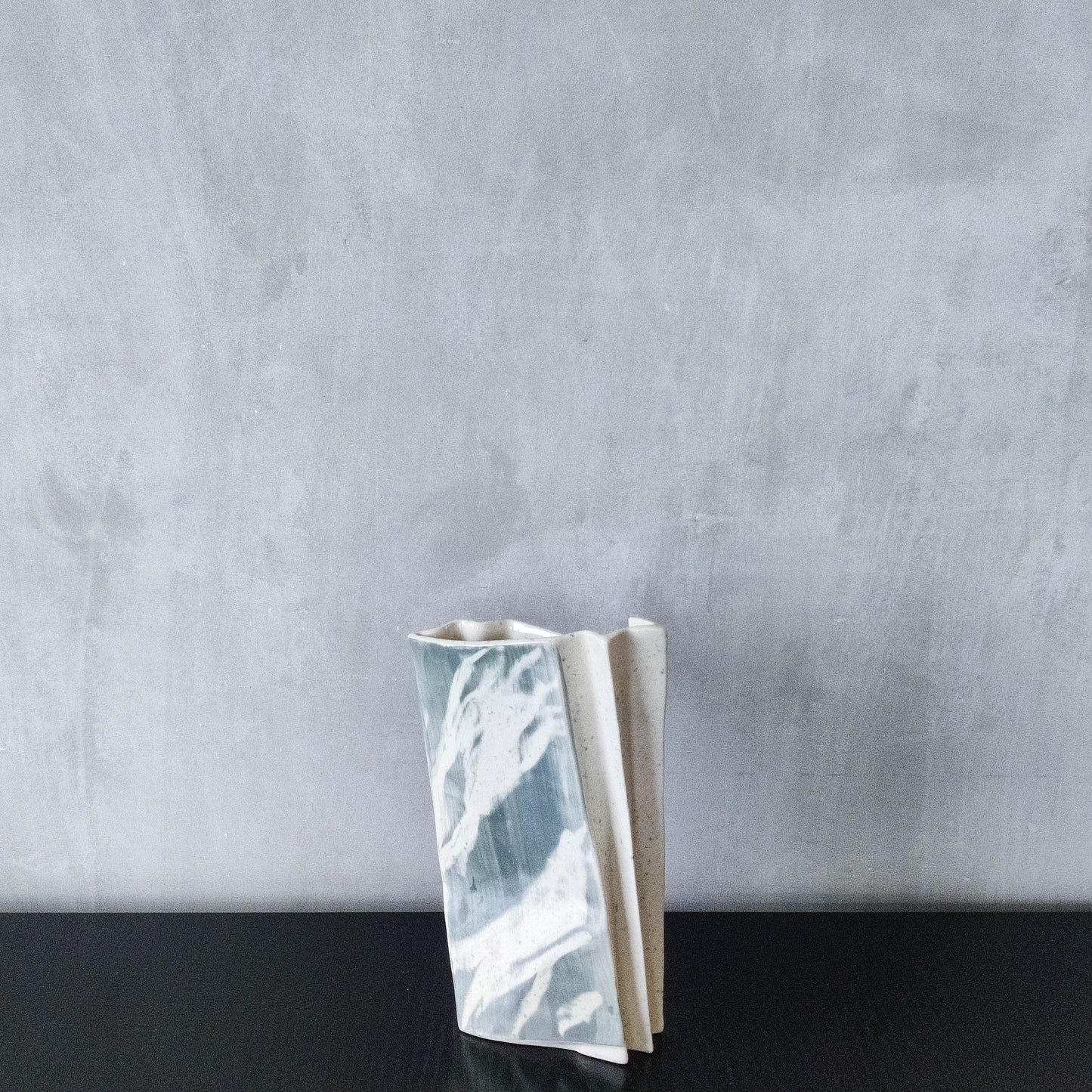 Carol McNicoll for Next Interiors 1985 slip cast pleated vase abstract form