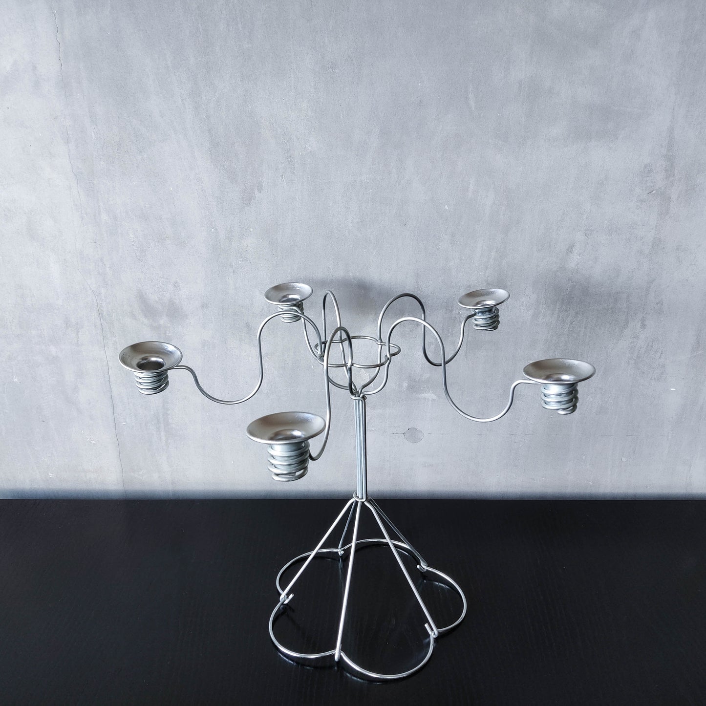 Vintage 1999 postmodern Sirlig steel wire candelabra Gunver Hansen design