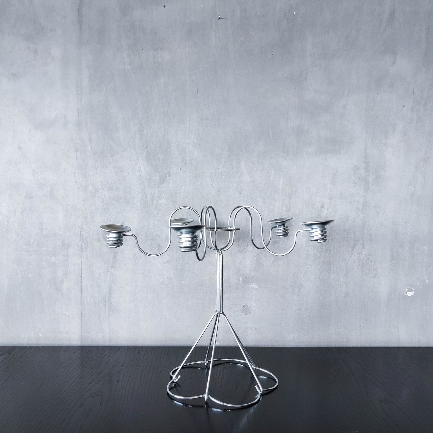 Vintage 1999 postmodern Sirlig steel wire candelabra Gunver Hansen design