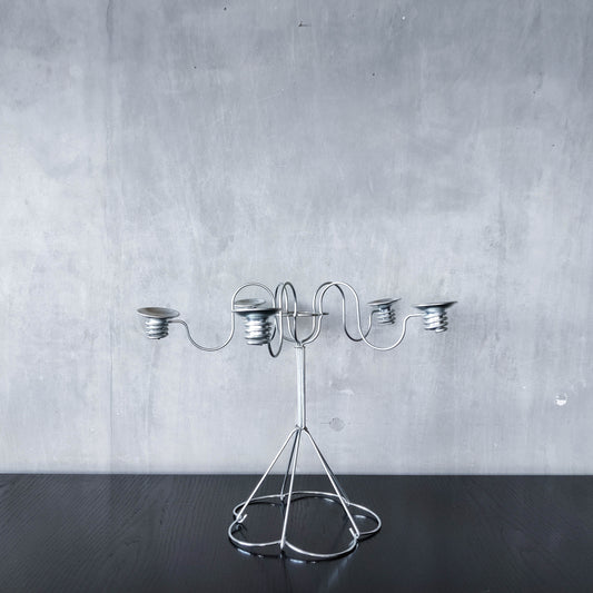 Vintage 1999 postmodern Sirlig steel wire candelabra Gunver Hansen design