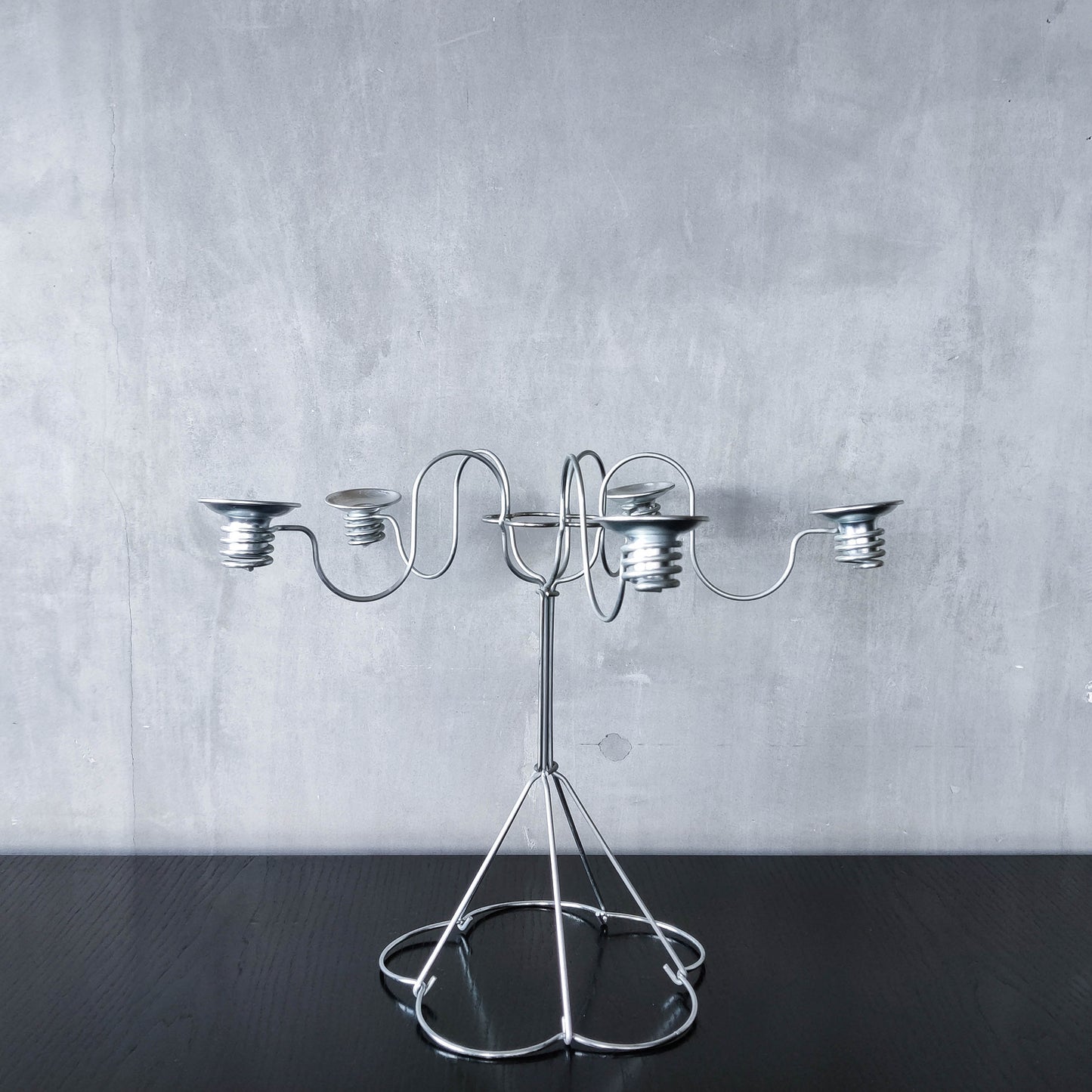 Vintage 1999 postmodern Sirlig steel wire candelabra Gunver Hansen design