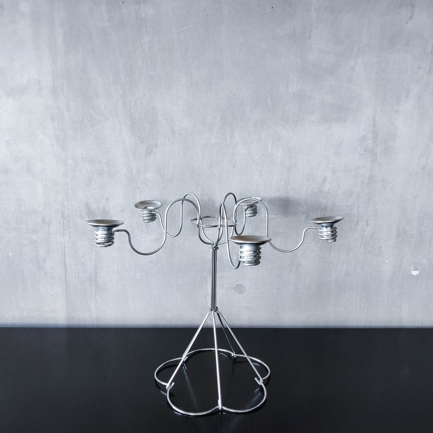 Vintage 1999 postmodern Sirlig steel wire candelabra Gunver Hansen design