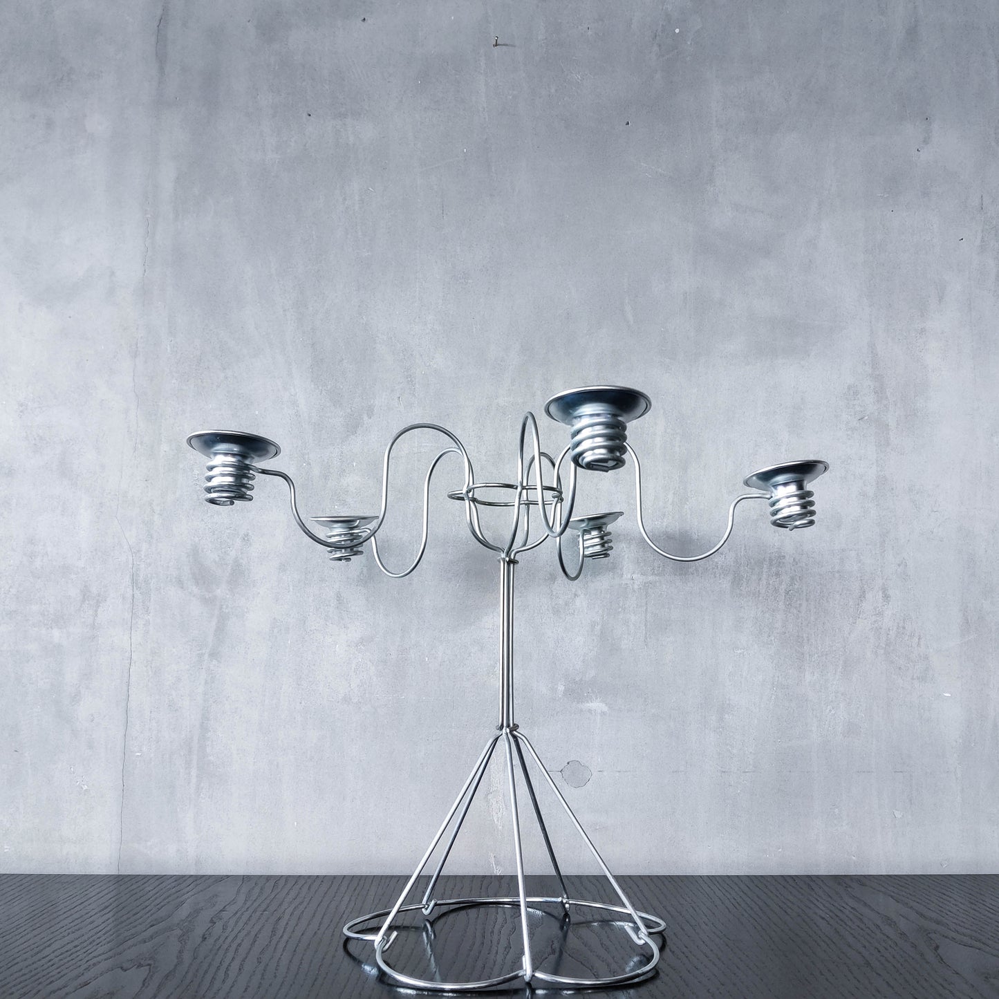 Vintage 1999 postmodern Sirlig steel wire candelabra Gunver Hansen design