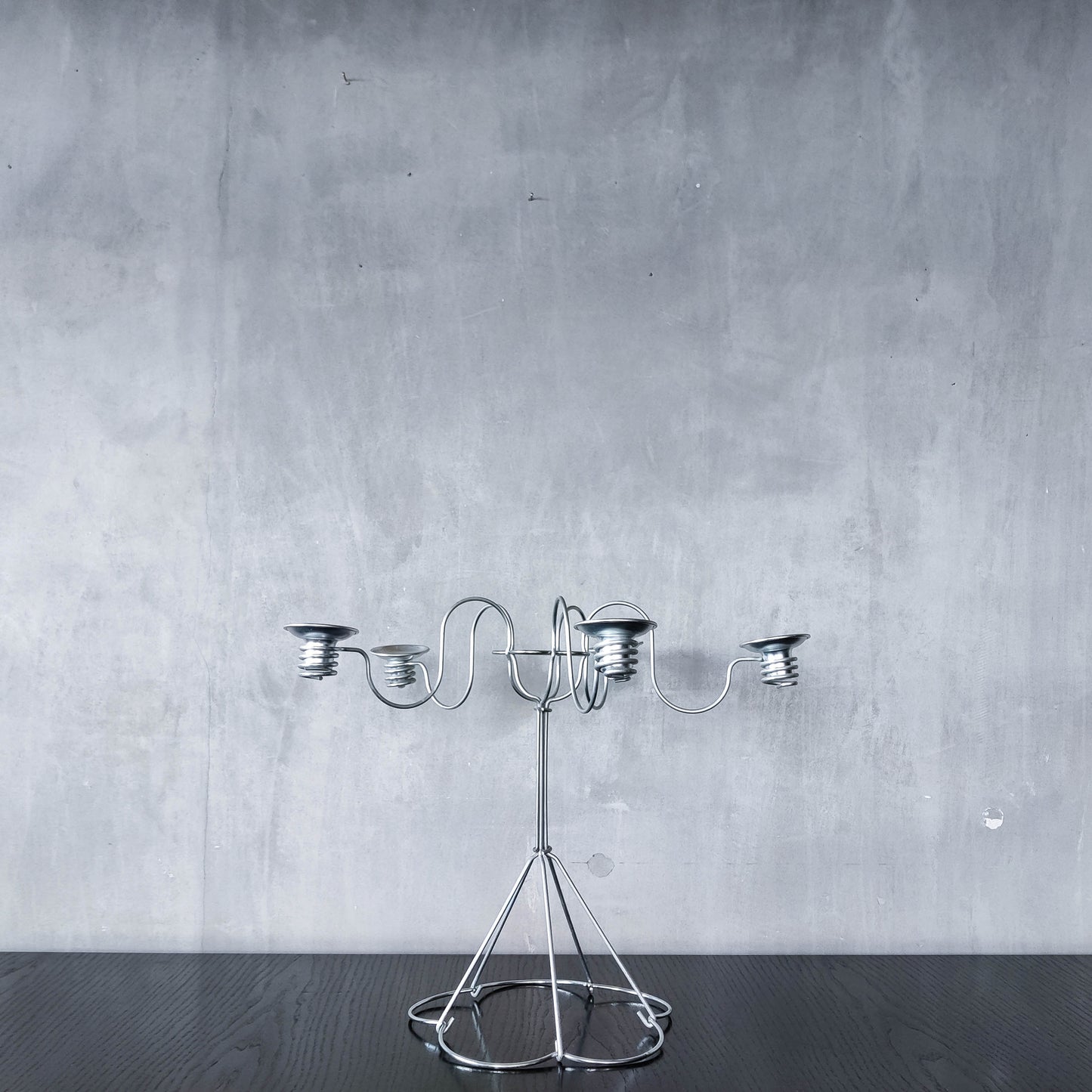 Vintage 1999 postmodern Sirlig steel wire candelabra Gunver Hansen design