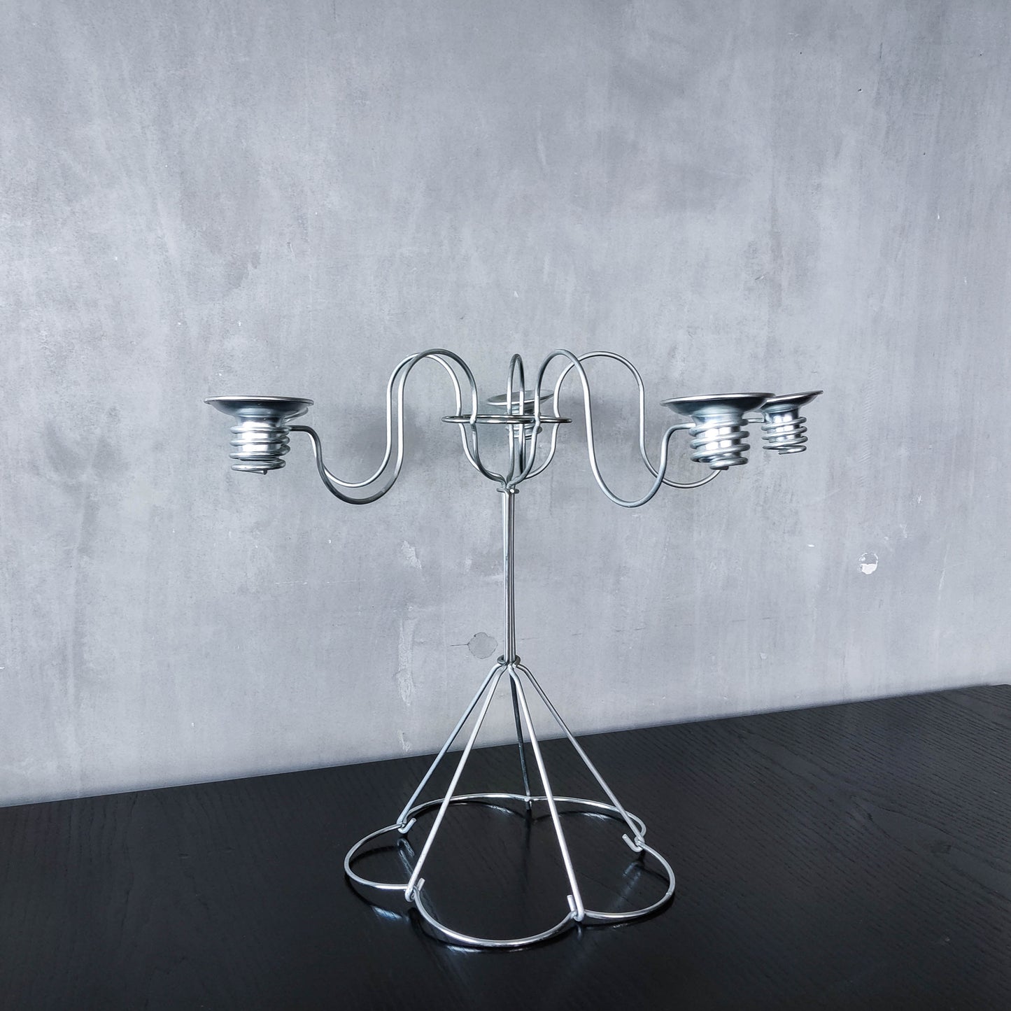 Vintage 1999 postmodern Sirlig steel wire candelabra Gunver Hansen design