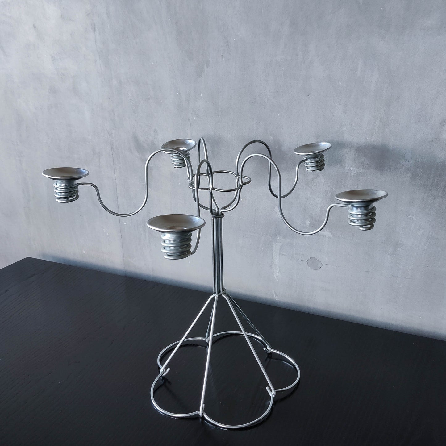 Vintage 1999 postmodern Sirlig steel wire candelabra Gunver Hansen design
