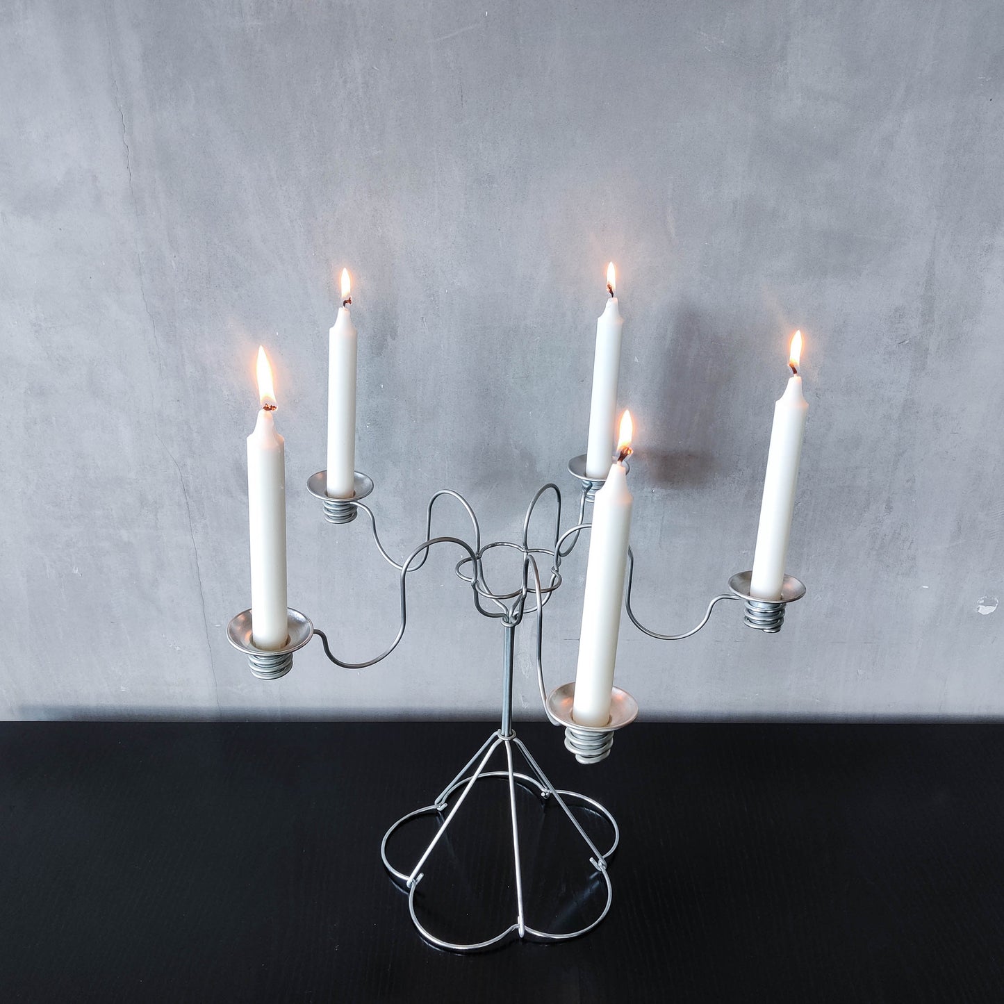 Vintage 1999 postmodern Sirlig steel wire candelabra Gunver Hansen design