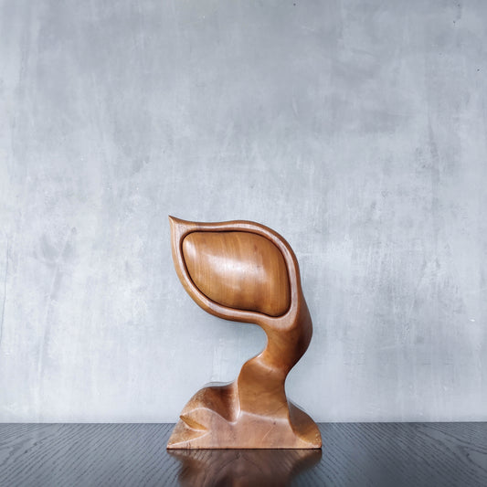 Vintage carved hardwood wood surrealist sculptural jewellery trinket box drawer