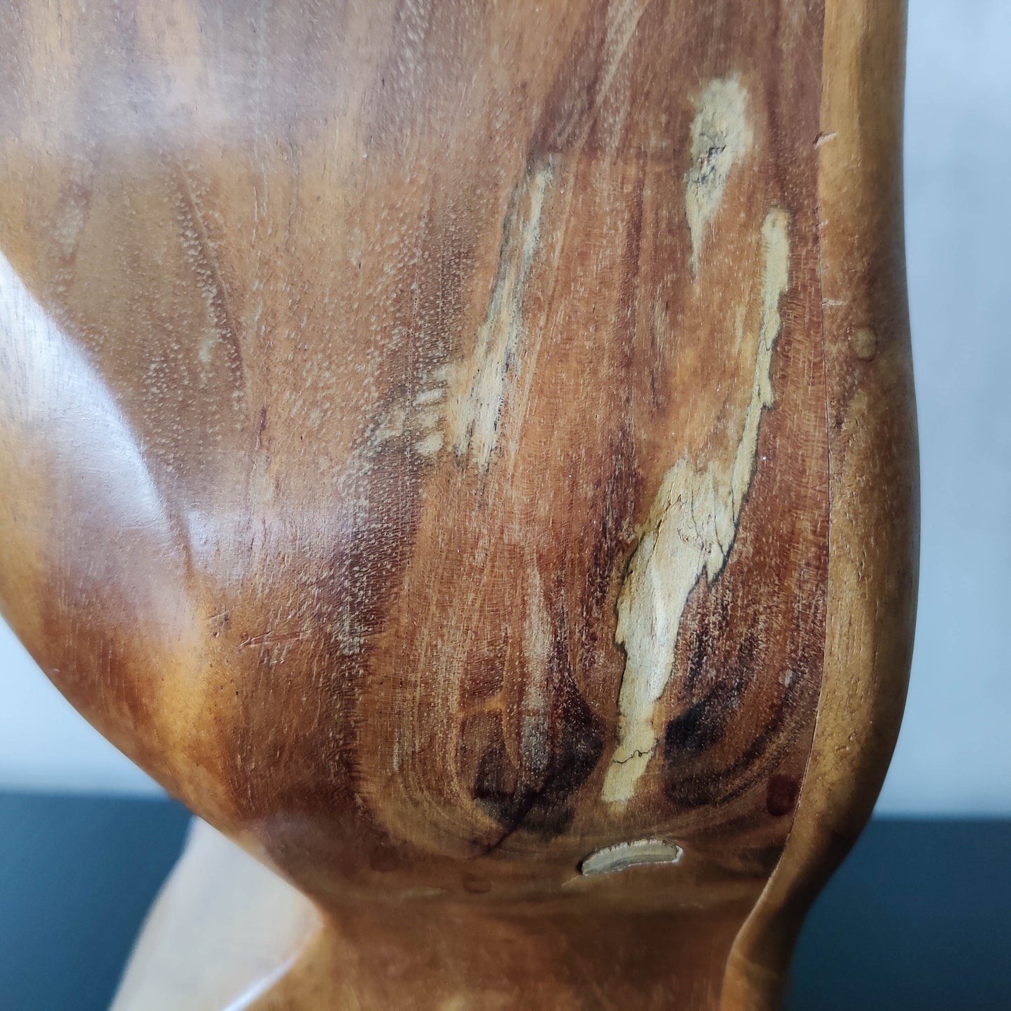 Vintage carved hardwood wood surrealist sculptural jewellery trinket box drawer