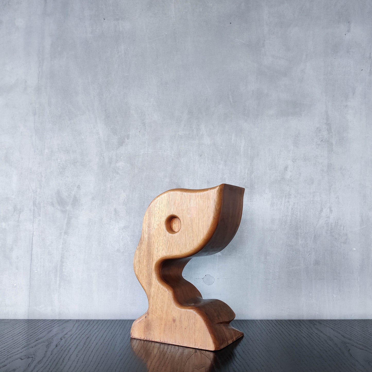 Vintage carved hardwood wood surrealist sculptural jewellery trinket box drawer