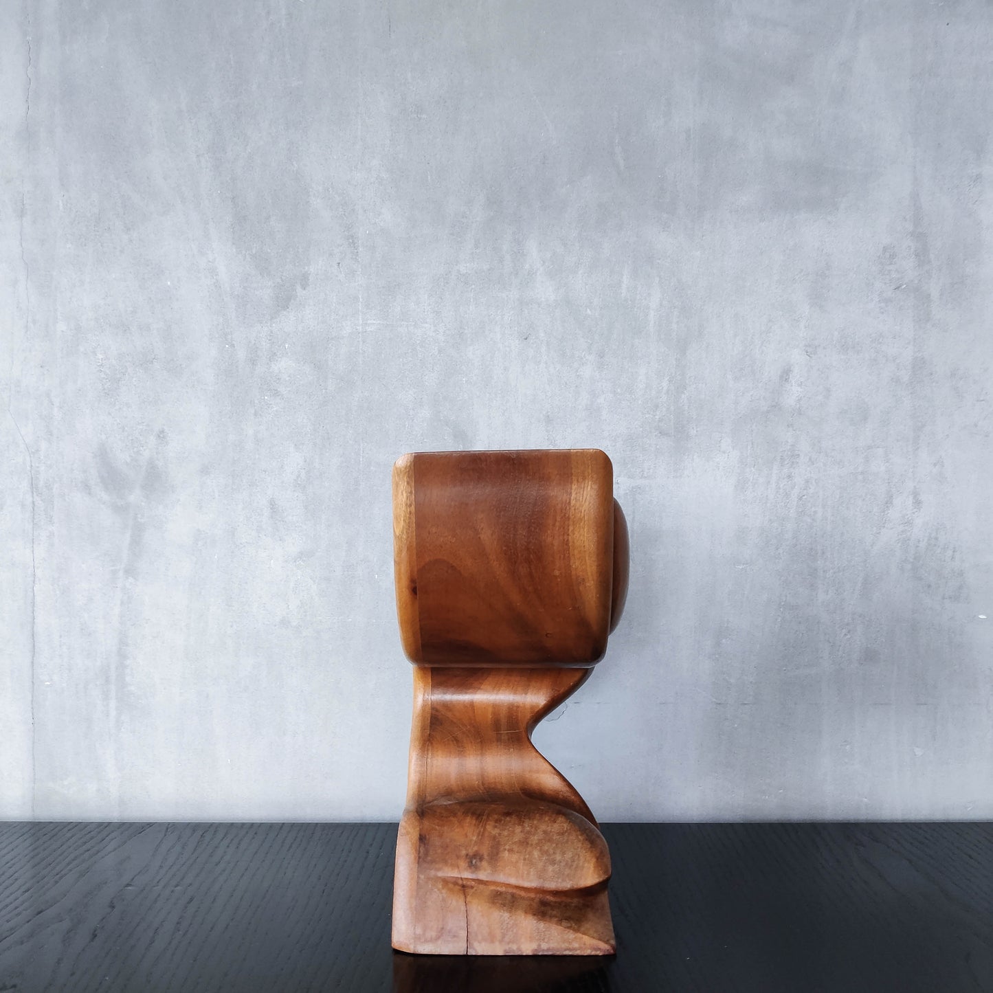 Vintage carved hardwood wood surrealist sculptural jewellery trinket box drawer