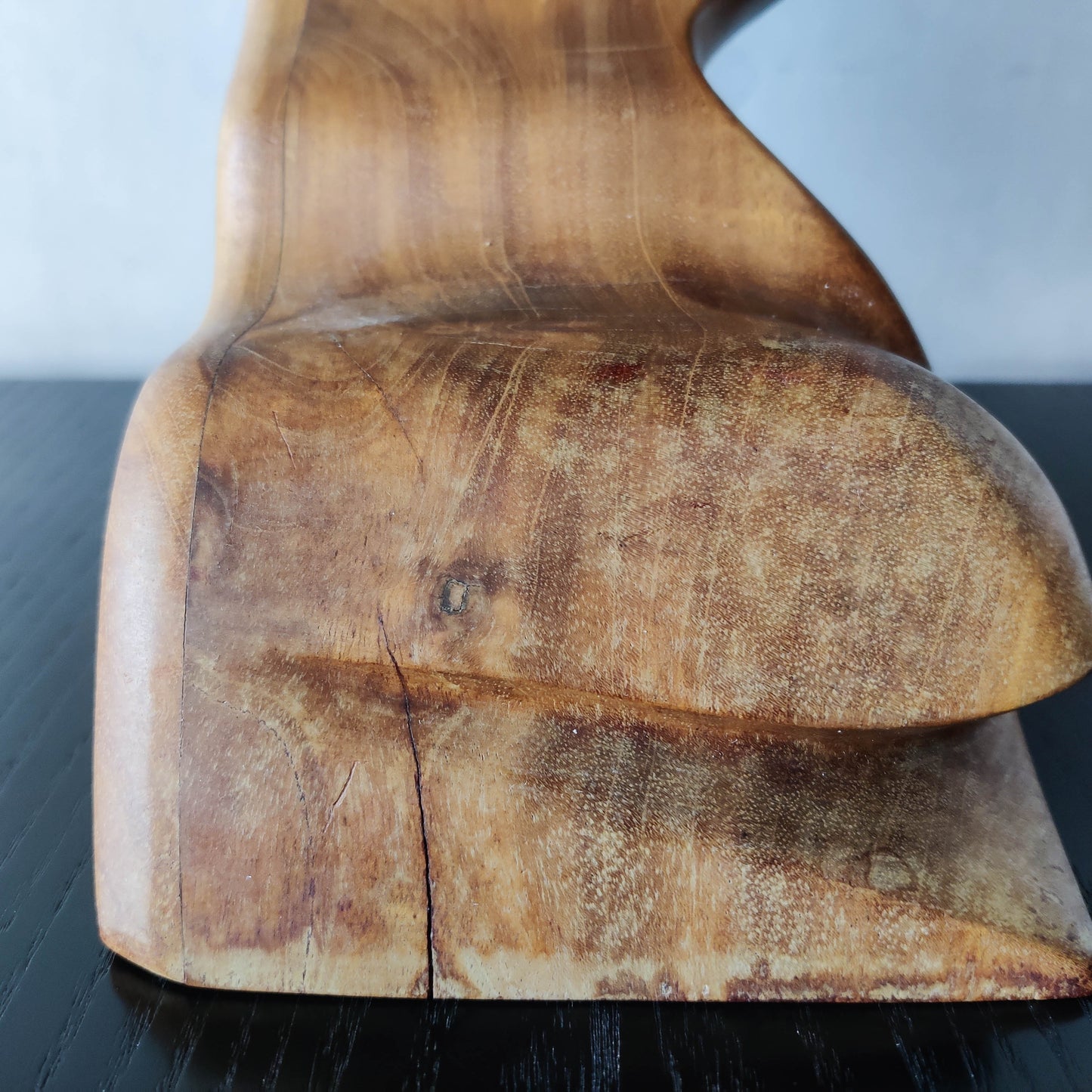 Vintage carved hardwood wood surrealist sculptural jewellery trinket box drawer