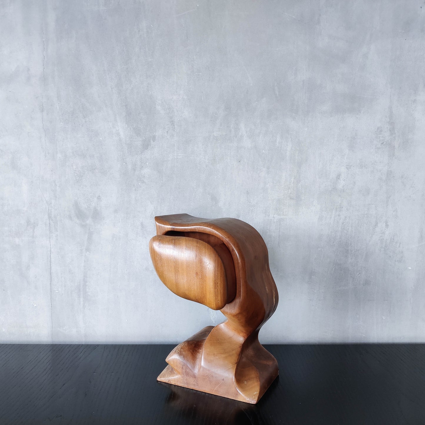 Vintage carved hardwood wood surrealist sculptural jewellery trinket box drawer