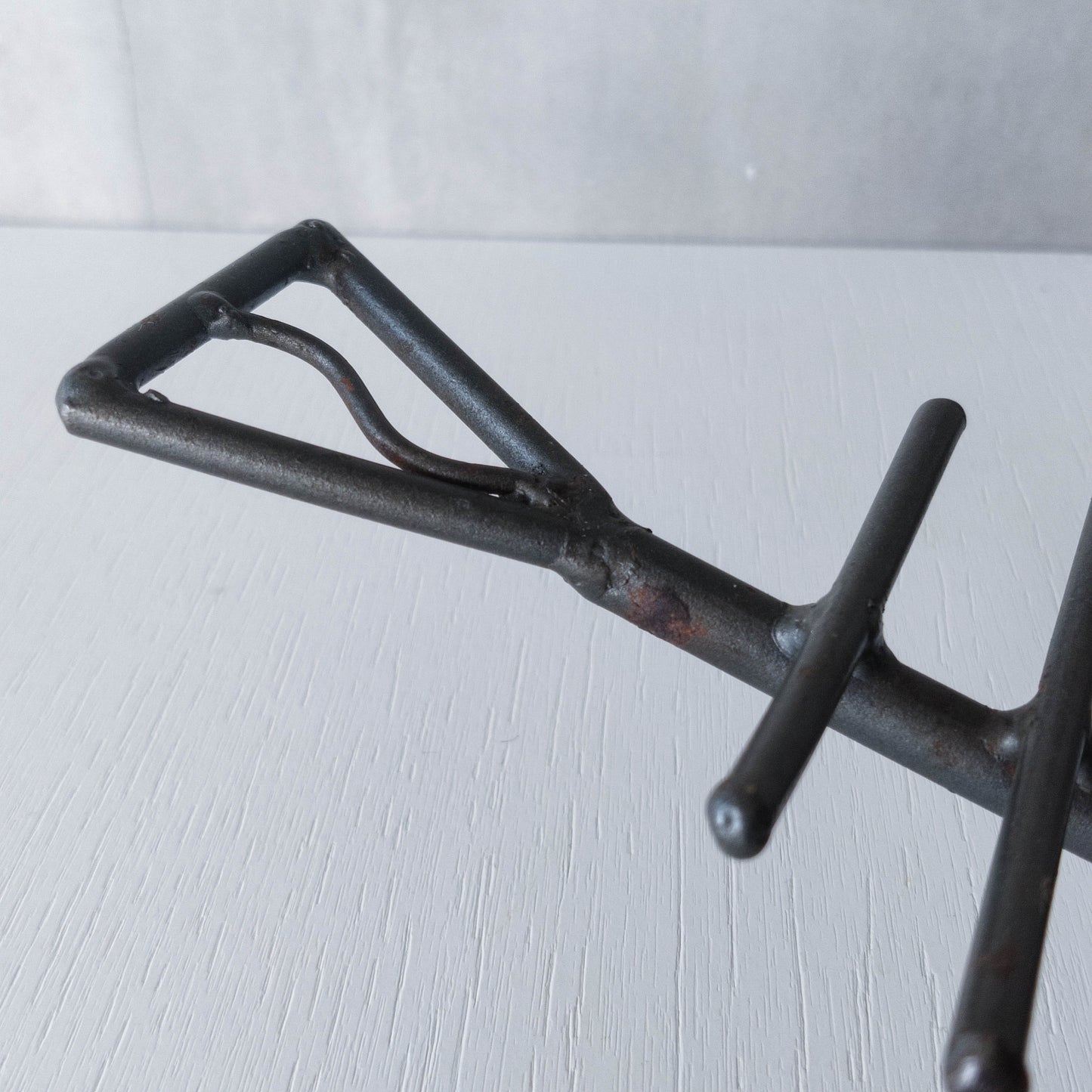 Vintage large forged steel fish skeleton sculptural centrepiece ball footed bowl