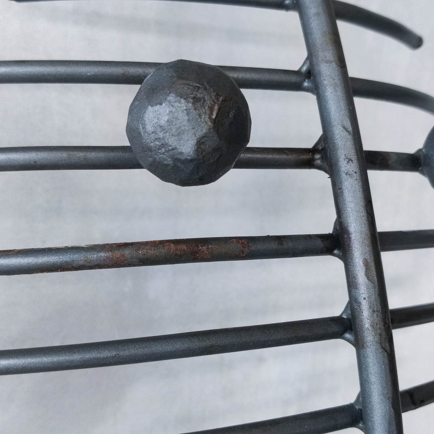 Vintage large forged steel fish skeleton sculptural centrepiece ball footed bowl