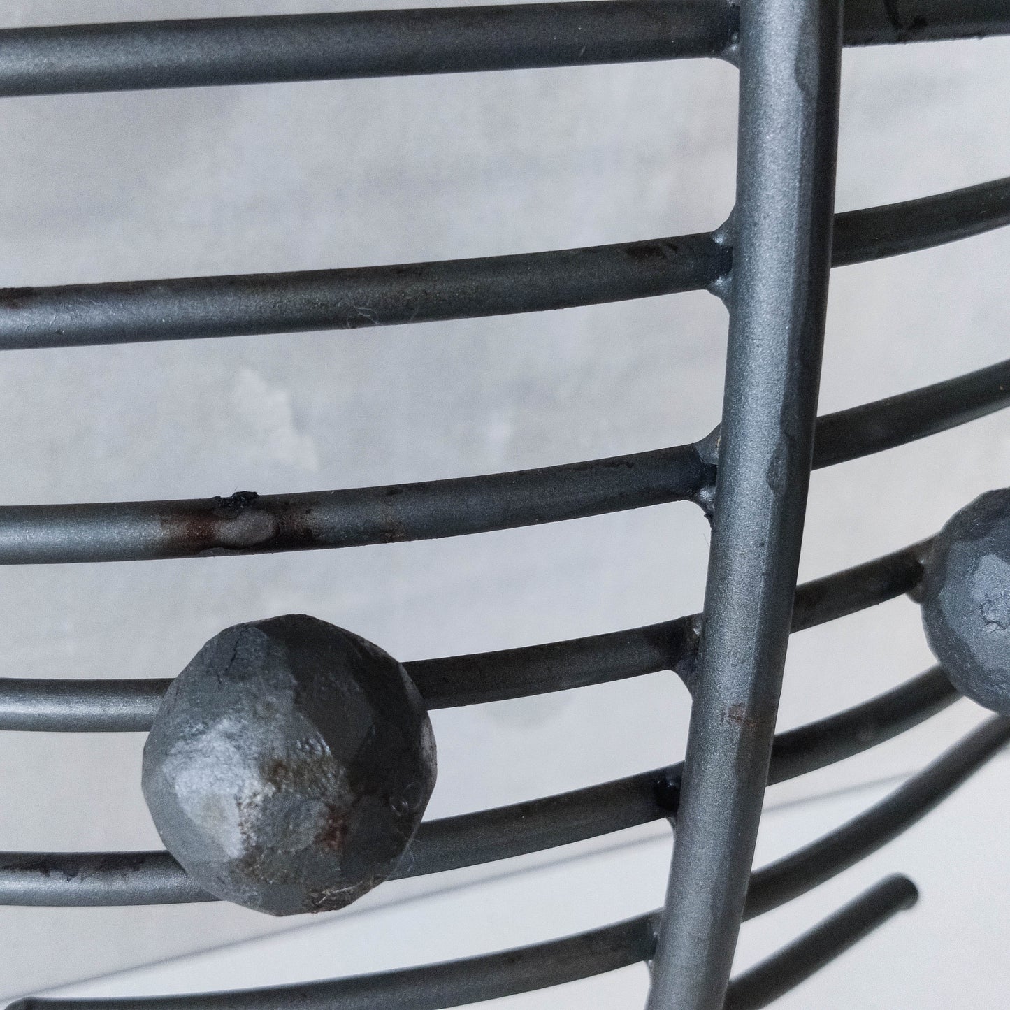 Vintage large forged steel fish skeleton sculptural centrepiece ball footed bowl