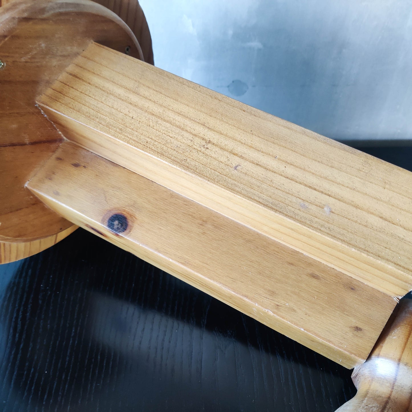 1980s postmodern whimsical pine stool table or plinth footed legs boots