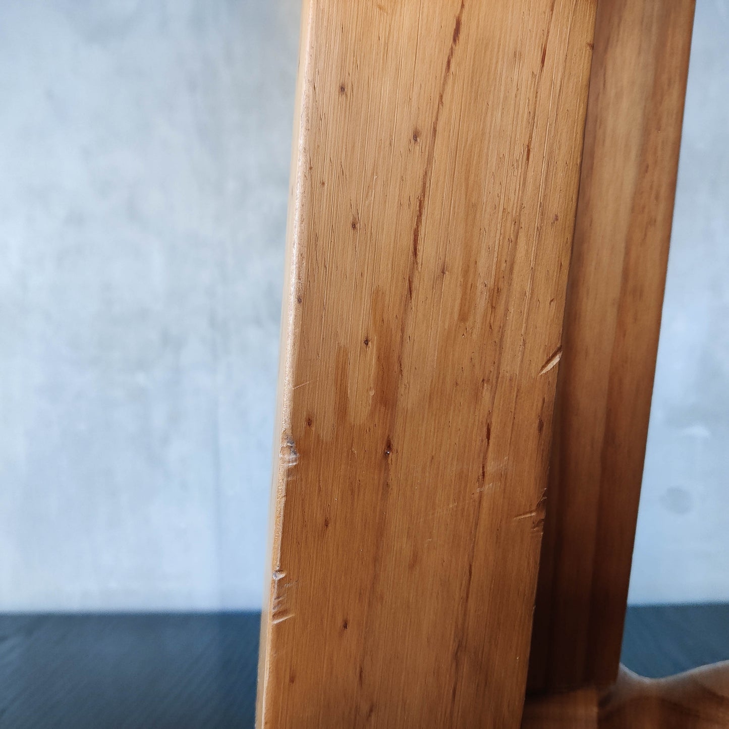 1980s postmodern whimsical pine stool table or plinth footed legs boots