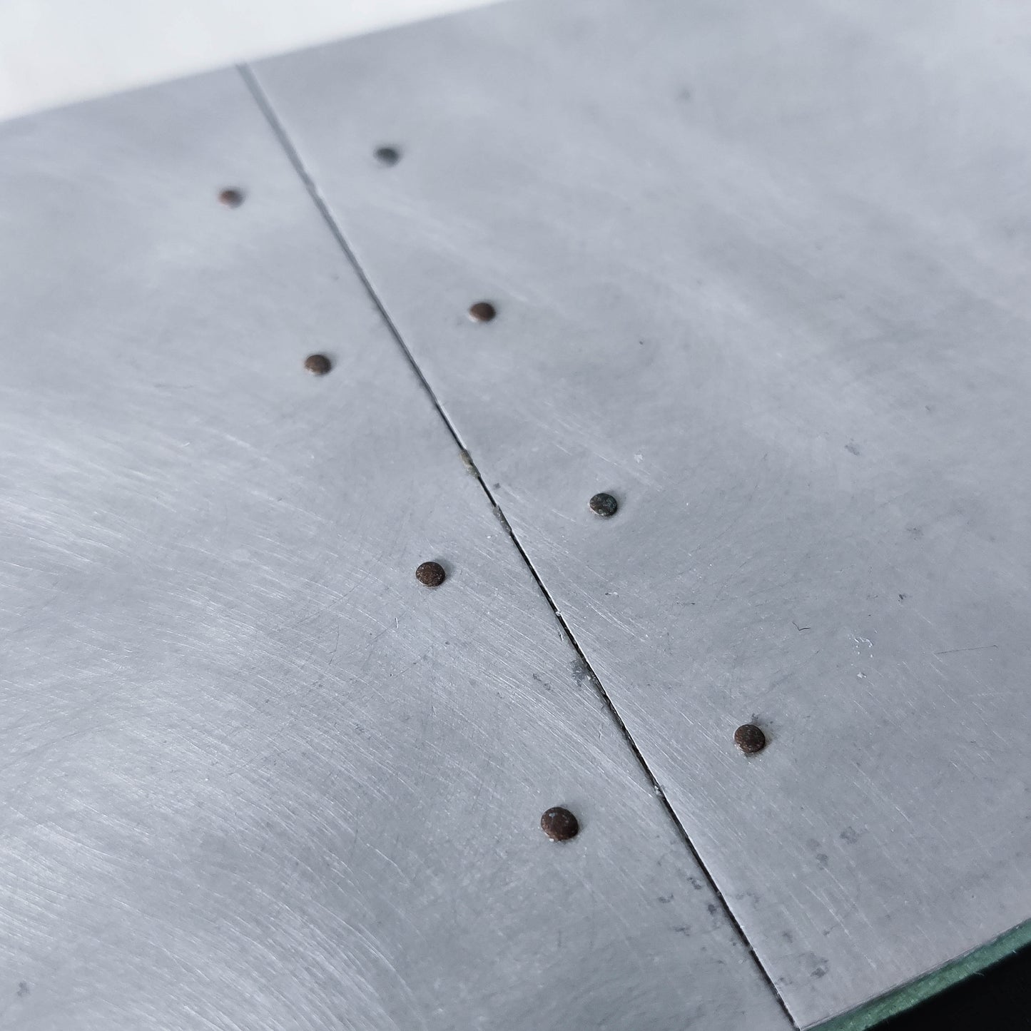 Handmade vintage brushed pieced steel wavy 1990s mirror