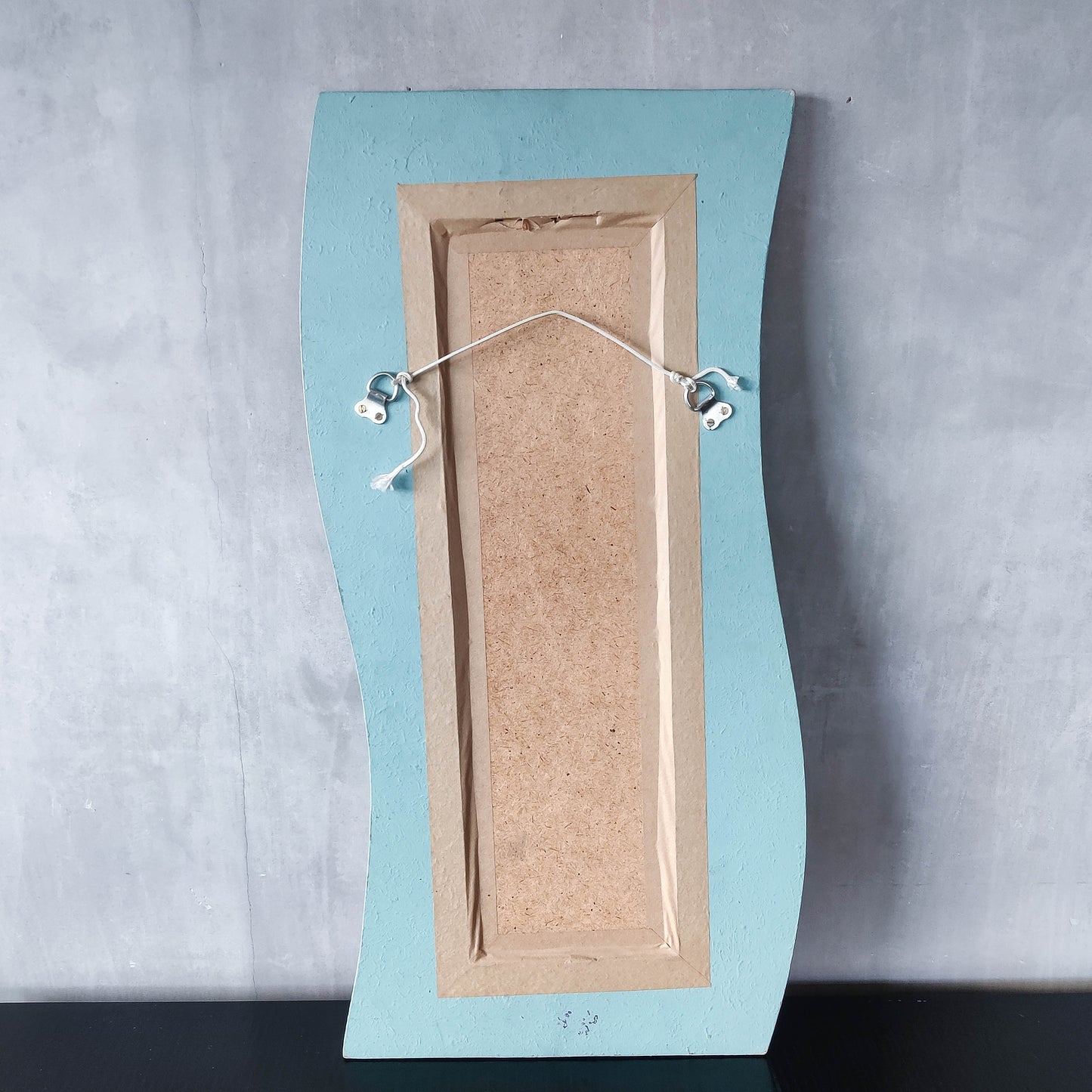 Handmade vintage brushed pieced steel wavy 1990s mirror